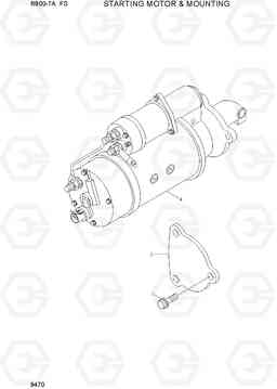 9470 STARTING MOTOR & MOUNTING R800-7A FS, Hyundai