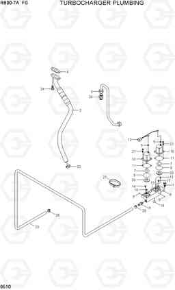 9510 TURBOCHARGER PLUMBING R800-7A FS, Hyundai