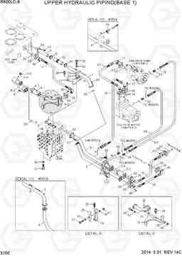 3100 UPPER HYDRAULIC PIPING(BASE 1) R800LC-9, Hyundai