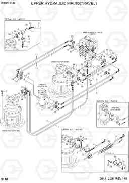 3110 UPPER HYDRAULIC PIPING(TRAVEL) R800LC-9, Hyundai