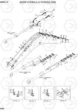 3450 BOOM HYDRAULIC PIPING(8.05M) R800LC-9, Hyundai