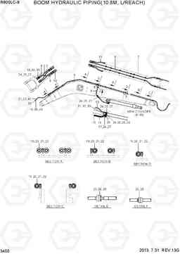 3455 BOOM HYDRAULIC PIPING(10.8M, L/REACH) R800LC-9, Hyundai