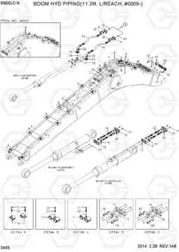 3465 BOOM HYD PIPING(11.3M, L/REACH, #0009-) R800LC-9, Hyundai