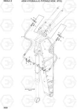 3500 ARM HYDRAULIC PIPING(2.95M, STD) R800LC-9, Hyundai