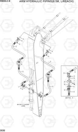 3530 ARM HYDRAULIC PIPING(6.5M, L/REACH) R800LC-9, Hyundai