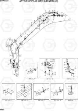 3560 ATTACH PIPING KIT(S & D/ACTING) R800LC-9, Hyundai