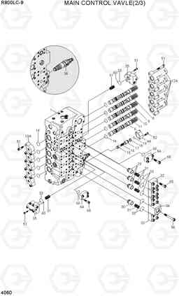 4060 MAIN CONTROL VALVE(2/3, TYPE 1) R800LC-9, Hyundai