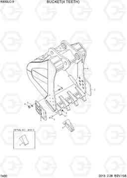 7400 BUCKET(4 TEETH) R800LC-9, Hyundai