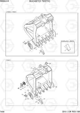 7430 BUCKET(5 TEETH) R800LC-9, Hyundai
