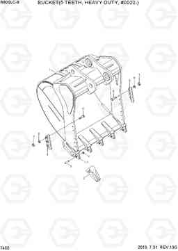 7455 BUCKET(5 TEETH, HEAVY DUTY, #0022-) R800LC-9, Hyundai