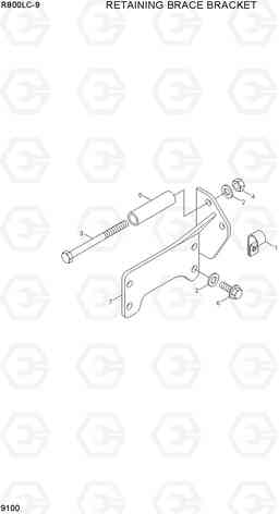 9100 RETAINING BRACE BRACKET R800LC-9, Hyundai