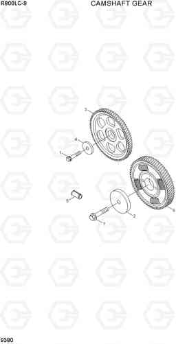 9380 CAMSHAFT GEAR R800LC-9, Hyundai