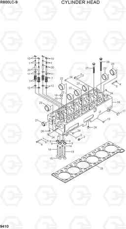 9410 CYLINDER HEAD R800LC-9, Hyundai