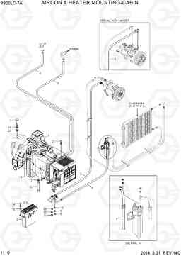 1110 AIRCON & HEATER MOUNTING-CABIN R800LC-7A, Hyundai