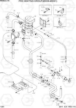 1201 PRE HEATING GROUP(#0038-#0061) R800LC-7A, Hyundai