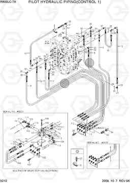 3210 PILOT HYDRAULIC PIPING(CONTROL 1) R800LC-7A, Hyundai