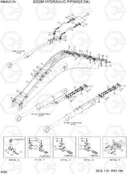 3430 BOOM HYDRAULIC PIPING(8.2M) R800LC-7A, Hyundai