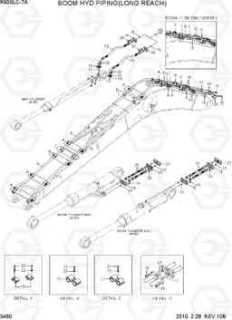 3460 BOOM HYD PIPING(LONG REACH) R800LC-7A, Hyundai
