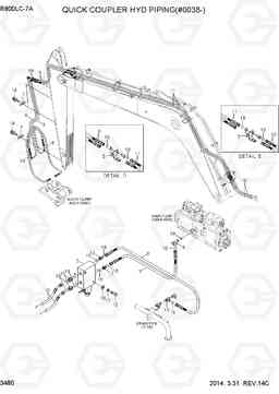 3480 QUICK COUPLER HYD PIPING(#0038-) R800LC-7A, Hyundai