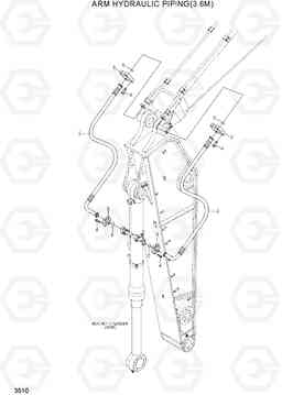 3510 ARM HYDRAULIC PIPING(3.6M) R800LC-7A, Hyundai