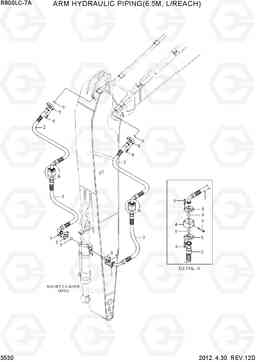 3530 ARM HYDRAULIC PIPING(6.5M, L/REACH) R800LC-7A, Hyundai