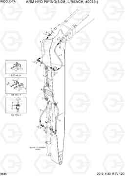 3535 ARM HYD PIPING(8.0M, L/REACH, #0039-) R800LC-7A, Hyundai