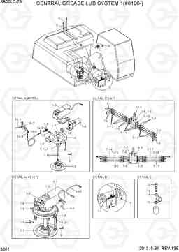 3601 CENTRAL GREASE LUB SYSTEM 1(#0106-) R800LC-7A, Hyundai