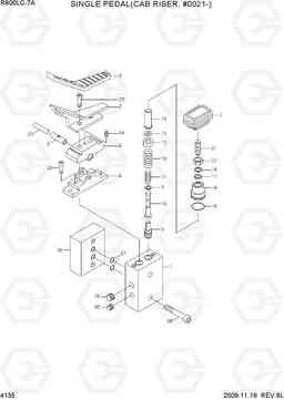 4135 SINGLE PEDAL(CAB RIESER, #0021-) R800LC-7A, Hyundai