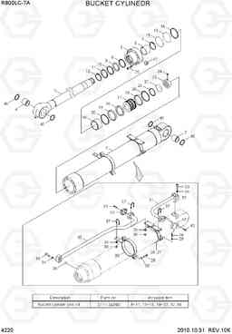 4220 BUCKET CYLINDER(2.95 ARM) R800LC-7A, Hyundai