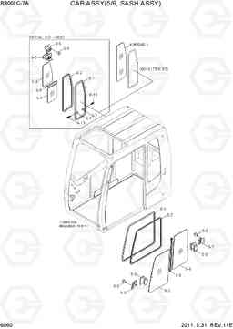 6060 CAB ASSY(5/6, SASH ASSY) R800LC-7A, Hyundai