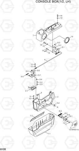 6100 CONSOLE BOX(1/2, LH) R800LC-7A, Hyundai
