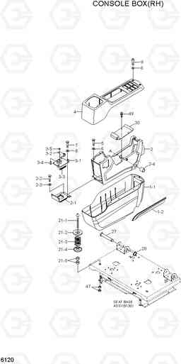 6120 CONSOLE BOX(RH) R800LC-7A, Hyundai