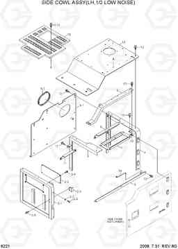 6221 SIDE COWL ASSY(LH, 1/2, LOW NOISE) R800LC-7A, Hyundai