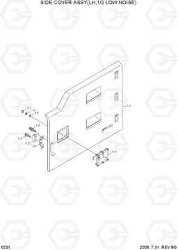 6231 SIDE COVER ASSY(LH, 1/2, LOW NOISE) R800LC-7A, Hyundai