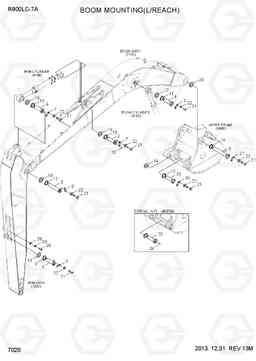 7020 BOOM MOUNTING(L/REACH) R800LC-7A, Hyundai