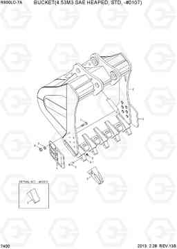 7400 BUCKET(4.53M3 SAE HEAPED, STD, -#0107) R800LC-7A, Hyundai