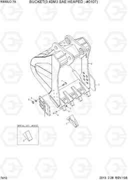 7410 BUCKET(3.40M3 SAE HEAPED, -#0107) R800LC-7A, Hyundai