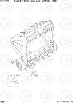 7430 BUCKET(5.10M3 SAE HEAPED, -#0107) R800LC-7A, Hyundai