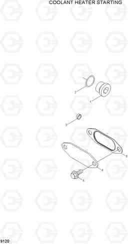 9120 COOLANT HEATER STARTING R800LC-7A, Hyundai