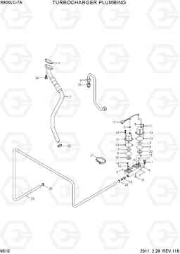 9510 TURBOCHARGER PLUMBING R800LC-7A, Hyundai