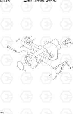 9540 WATER INLET CONNECTION R800LC-7A, Hyundai