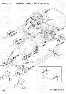 3120 UPPER HYDRAULIC PIPING(ATTACH) R800LC-9 FS, Hyundai