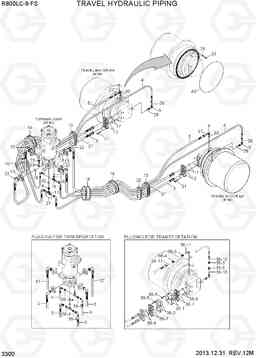 3300 TRAVEL HYDRAULIC PIPING R800LC-9 FS, Hyundai