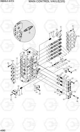 4060 MAIN CONTROL VALVE(2/3, TYPE 1) R800LC-9 FS, Hyundai