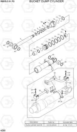 4250 BUCKET DUMP CYLINDER R800LC-9 FS, Hyundai