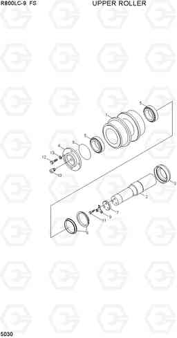 5030 UPPER ROLLER R800LC-9 FS, Hyundai