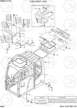6020 CAB ASSY(1/4) R800LC-9 FS, Hyundai