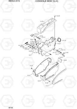6110 CONSOLE BOX 1(LH) R800LC-9 FS, Hyundai