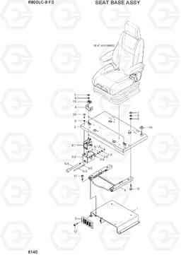 6140 SEAT BASE ASSY R800LC-9 FS, Hyundai
