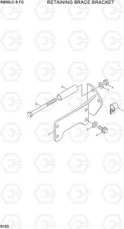 9100 RETAINING BRACE BRACKET R800LC-9 FS, Hyundai